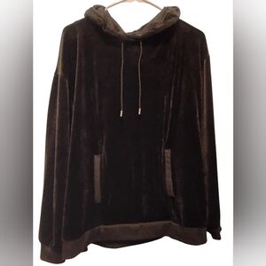 Womens Black Velvet Hoodie Sweater